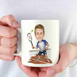 Tenis Oynayan Çocuk Karikatür Kupa Bardak